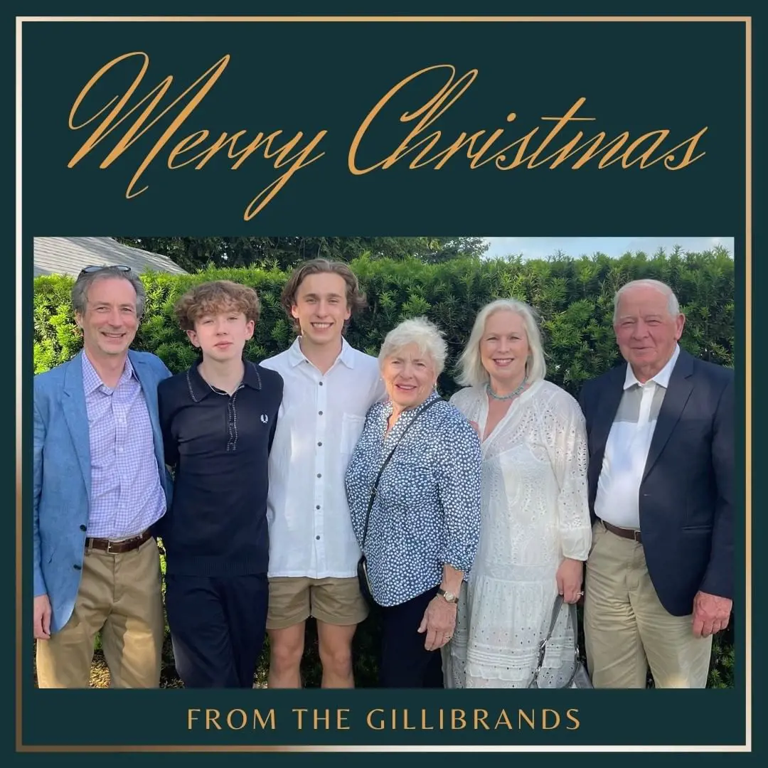 Kirsten Gillibrand Christmas card with her whole family