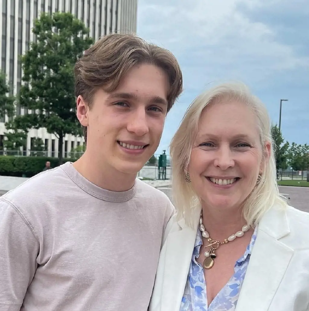 Kirsten Gillibrand with her eldest son Theodore Gillibrand at Nys Museum 