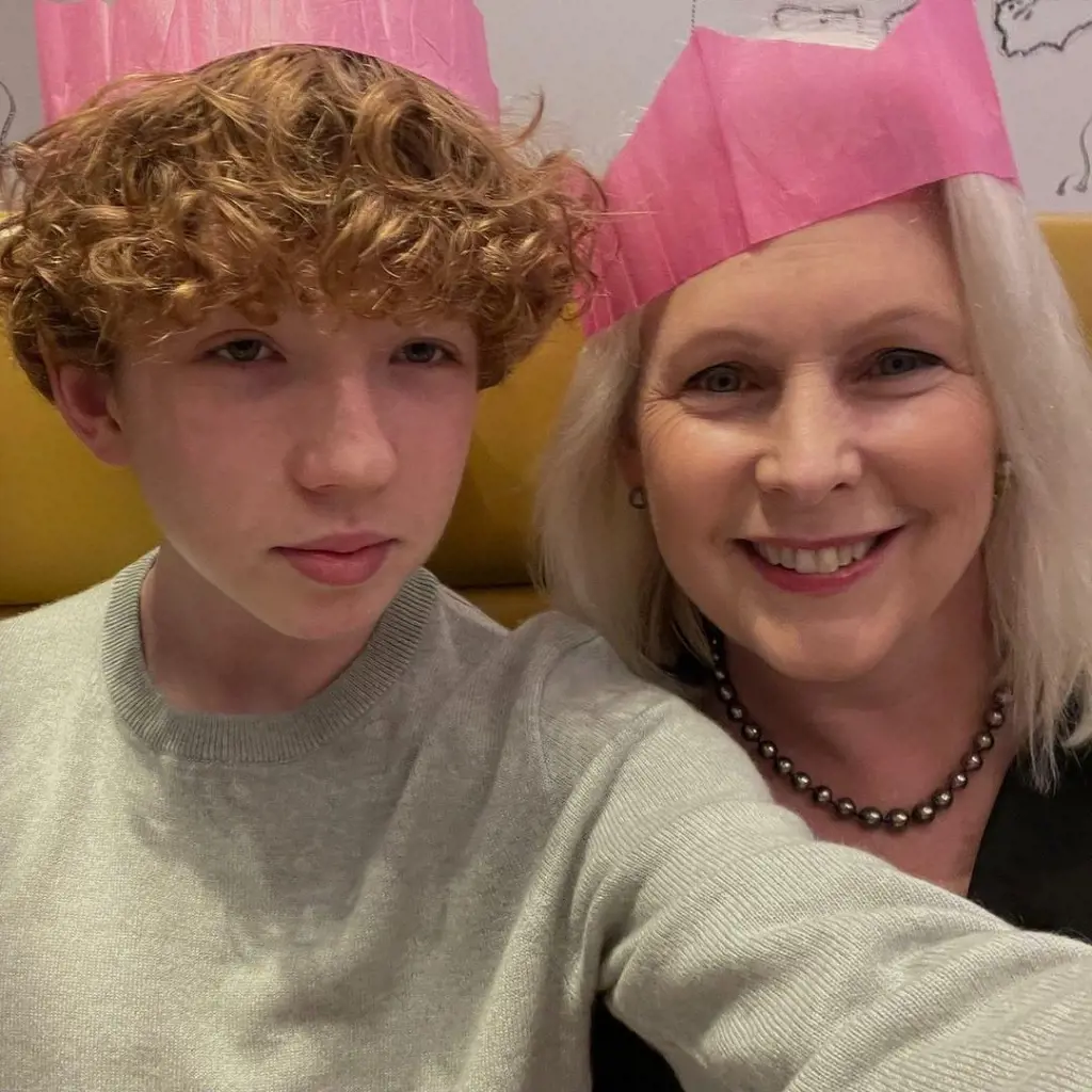 Kirsten Gillibrand with her with her youngest son Henry Gillibrand celebrating Christmas