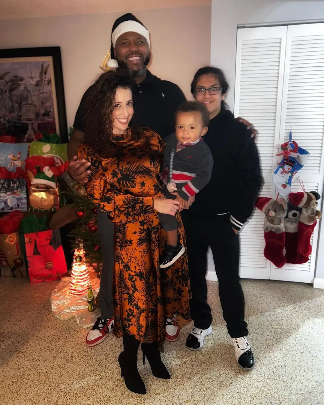 Bernardette celebrating Christmas with her family 