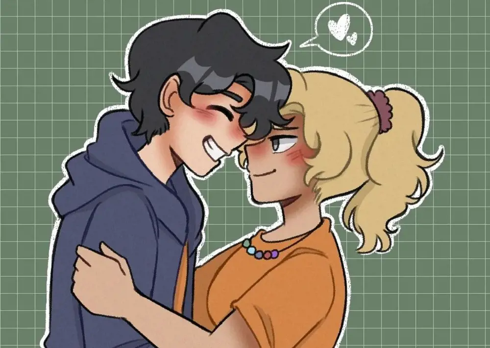 Percy Jackson and Annabeth Chase are fictional romantic characters generated by Rick Riordan